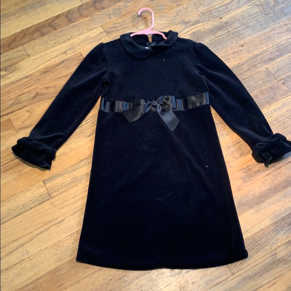 Black velvet dress with satin bow